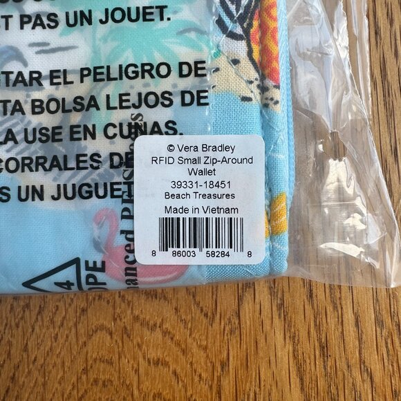 Vera Bradley Beach Treasures Small Zip Around Wallet NWT - Picture 4 of 5